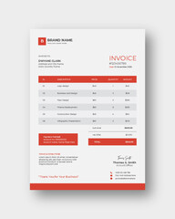 Minimalist Invoice template design. Easy to edit and customize. Vector design
