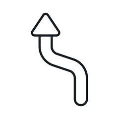 Curved arrow vector design isolated on white background