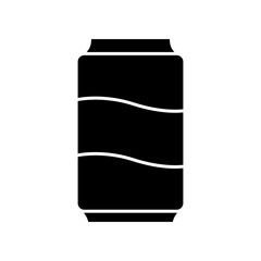 Aluminum Soda pop or soft drink. Carbonated beverage, Soda Cans in tube glass for label in apps and websites. Can, drink, soda, softdrink, icon. Vector illustration filled outline style