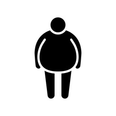 Unhealthy lifestyle with fatness tummy, obesity male silhouette symbol for infographic, pictogram in outline, flat, and solid . Overweight man icon. Vector illustration filled outline style