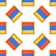 Pattern cookie with flag country Armenia in tasty biscuit