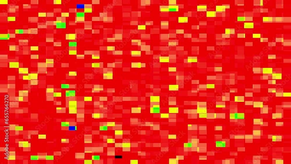 Poster loop green blue yellow orange red pixel led digital grid lights pattern animation abstract backgroun
