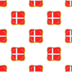 Pattern cookie with flag country Denmark in tasty biscuit