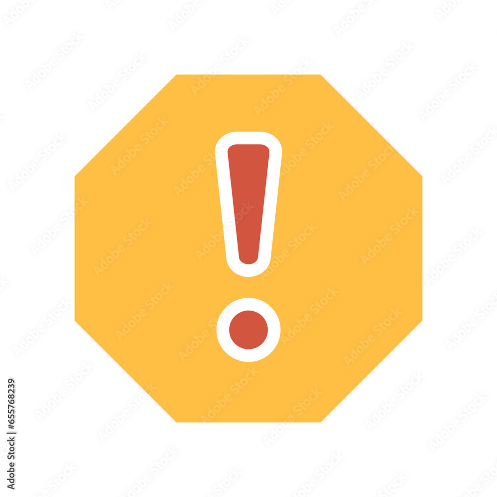 Aufkleber exclamation mark in octagonal shape for hazard warning symbol. beware secure caution in traffic road