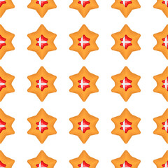 Pattern cookie with flag country Denmark in tasty biscuit