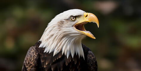 american bald eagle,bald eagle mouth open side profile aggressive look