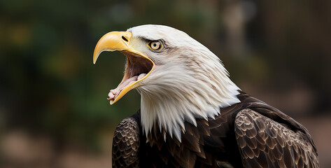 american bald eagle,bald eagle mouth open side profile aggressive look