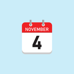 November 4 Concept Design. Vector Illustration.