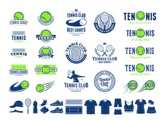 Vector tennis club logo. Tennis icons for clubhouse, tournament or organization