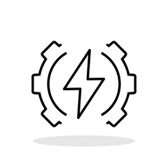 Electric ECO engine icon in flat style. E- engine symbol for your web site design, logo, app, UI Vector 