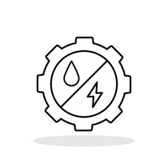 Hybrid engine icon in flat style. PHEV engine symbol for your web site design, logo, app, UI Vector 
