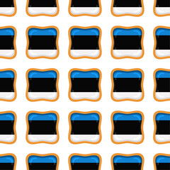 Pattern cookie with flag country Estonia in tasty biscuit