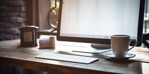 In the office in the morning