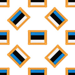 Pattern cookie with flag country Estonia in tasty biscuit