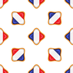 Pattern cookie with flag country France in tasty biscuit