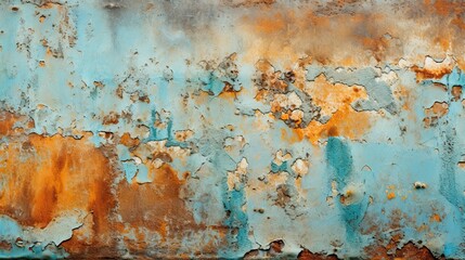 Patterns of rust and patina on old metal sheets created. Stunning texture, background graphics. 