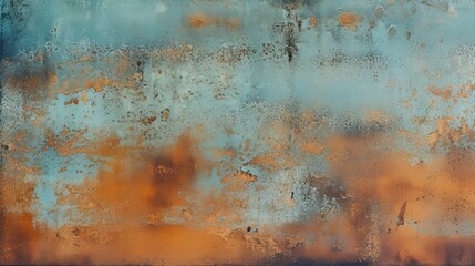 Patterns of rust and patina on old metal sheets created. Stunning texture, background graphics.  - obrazy, fototapety, plakaty