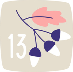 13 Date Christmas Calendar Sticker