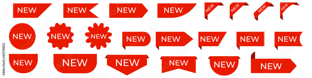 Poster special offer tag set in red on isolated background. price tags set. stickers labels tags ribbons ve