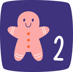 2 Date Christmas Calendar Sticker