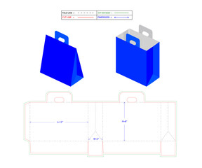 SHOPPING BAG TEMPLATE DIE CUT 3D