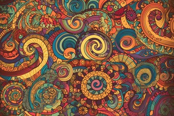 Psychedelic retro repeating background. Infinity pattern wallpaper