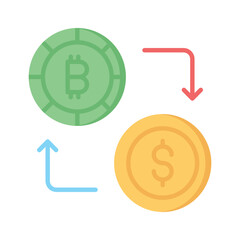 Cryptocurrency exchange vector design isolated on white background