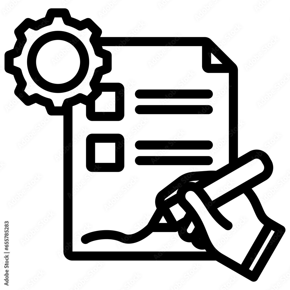Poster contract management outline icon