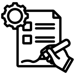 Contract Management Outline Icon