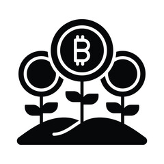 Check this beautiful vector of bitcoin farming in trendy style