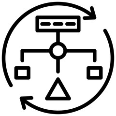 Process Mapping Outline Icon