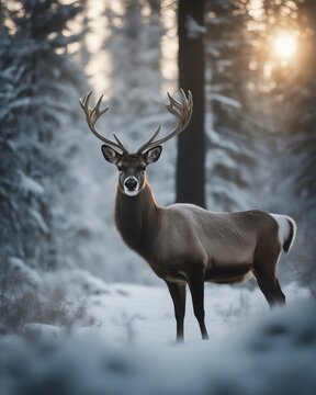 Deer in the winter