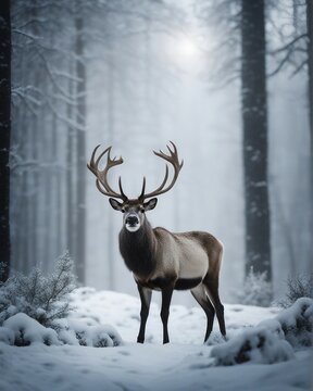 Deer in the winter