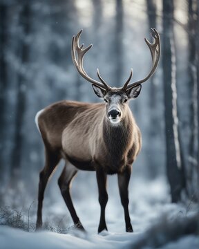Deer in the winter