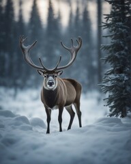 Deer in the winter