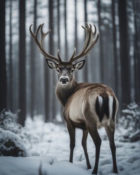 Deer in the winter
