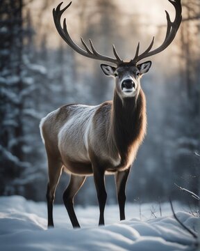 Deer in the winter
