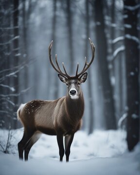 Deer in the winter