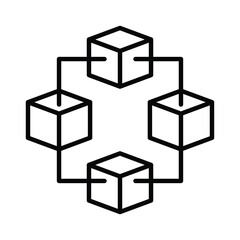 Well designed icon of blockchain in modern style