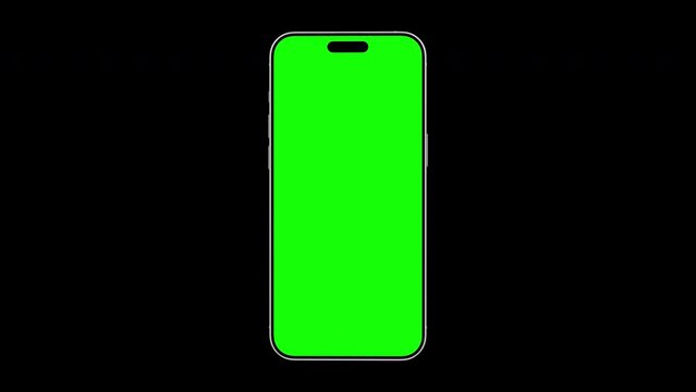 Isolated Titanium White Phone Animation with green screen