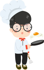 Cute Kid boy in chef costume