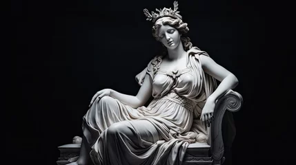 Fotobehang Illustration of a Renaissance Marble Statue of Hera She Is the Queen of the Gods the Goddess of Marriage and Marital Hera in Greek Mythology Known as Juno in Roman Mythology © Creative Station
