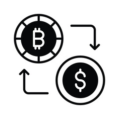 Cryptocurrency exchange vector design isolated on white background