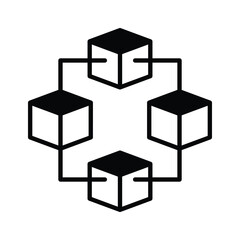 Well designed icon of blockchain in modern style