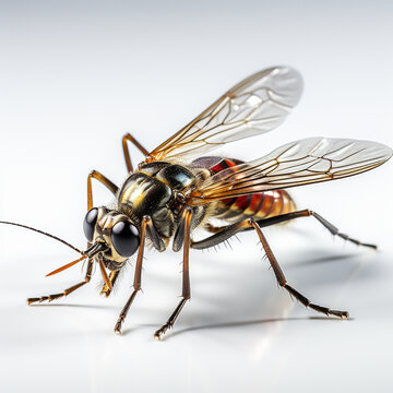 mosquito close-up on a white background
