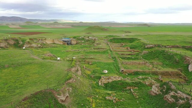 Historical ancient Frig city (the city where the king Midas lives). Gordion antique city ruins for Phrygians and Phrygia. Yassıh&ouml;y&uuml;k, Ankara -Turkey.