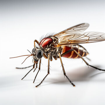 mosquito close-up on a white background