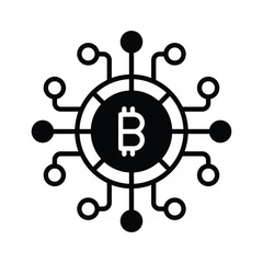 Cryptocurrency coin vector design, bitcoin icon in modern style