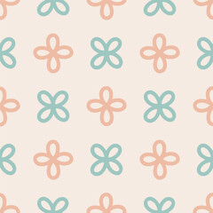 Abstract modern seamless pattern with clover elements. Hand drawn vector illustration. Creative repeatable wallpaper background design