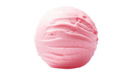 strawberry ice cream isolated on transparent background cutout